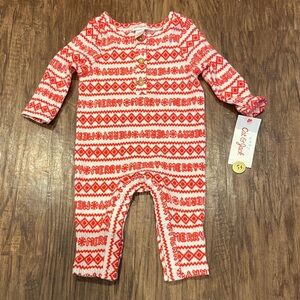 Cat & Jack Red and White Festive Baby Onesie
